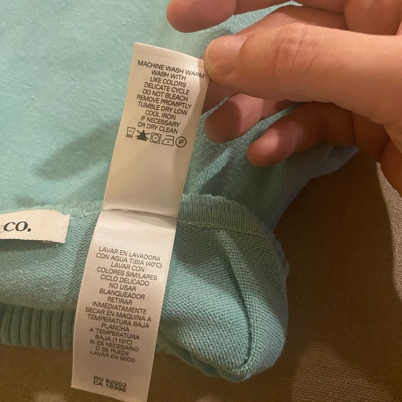 liz & co. Teal/Blue Turtle Neck Short Sleeve Shirt Size L - Picture 6 of 7